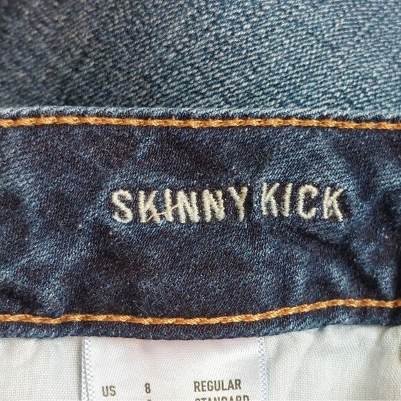 American Eagle Women's 8 Inseam 30.5" Skinny Kick Jeans Boot Cut Blue Med. Wash - Picture 5 of 11